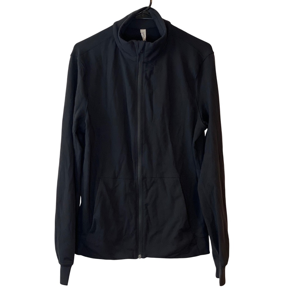 Lululemon Athletica Mens Sojourn Jacket Black Full Zip Mock‎ Neck Size M H6 - Picture 1 of 15